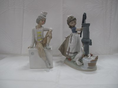 Lot 1314 - Lladro Summer On The Farm Girl Pumping Water,...