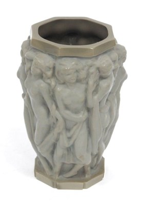 Lot 1003 - An Early XX Century Opaque Grey Glass Vase,...