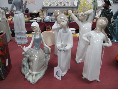 Lot 1288 - Lladro Children in Nightgown Figurines (x 4),...