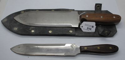 Lot 310 - Kitchen knives, wide blade 6cm, wooden handle...