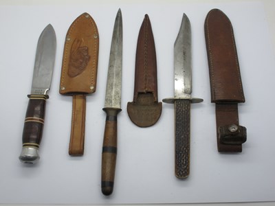 Lot 226 - Bowie knife, stag scales n/s guard 24.5cm in...