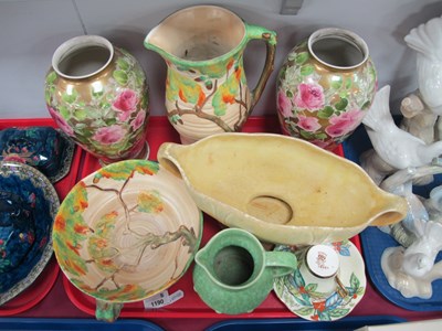 Lot 1190 - Pair of Gilt and Rose Decorated Ovoid Pottery...