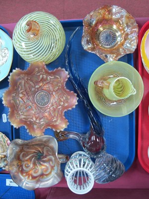 Lot 1198 - Carnival Glass Bowls, spiral twist design...