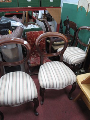 Lot 1562 - Three XIX Century Mahogany Balloon Chairs,...