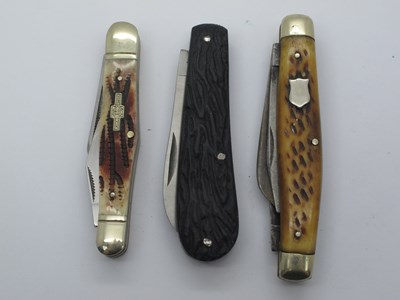 Lot 192 - William Rodgers, three blades, stag scales,...