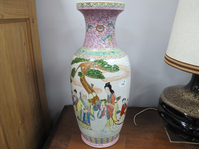 Lot 1183 - Oriental Vase, decorated with figures and...