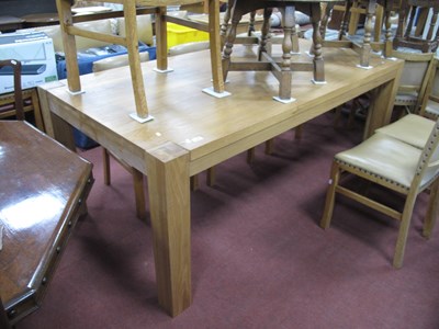 Lot 1588 - Oak Rectangular Shaped Dining Table, on square...