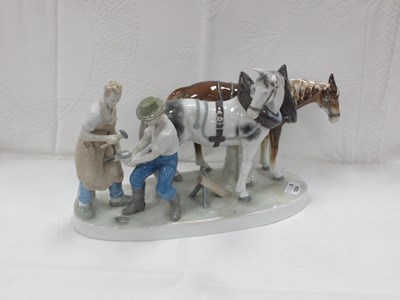 Lot 1204 - Continental Xx Century Porcelain Farrier...