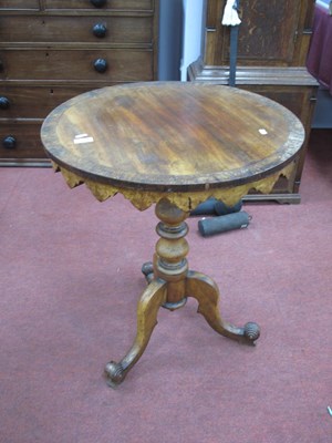 Lot 1637 - A XIX Century Pedestal Table, with circular...