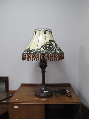 Lot 1628 - Tiffany Style Two Branch Table Lamp, with...