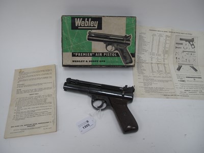 Lot 1355 - The Webley Premier .22 Air Pistol by Webley &...