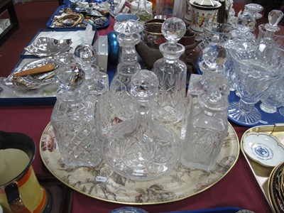 Lot 1301 - Seven Various Glass Decanters, including...