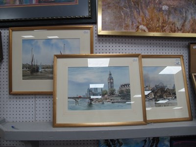 Lot 1504 - R.J. Tilley signed watercolours of Big Ben,...