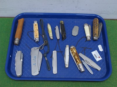 Lot 1331 - Pocket Knives - Opinel, Woodscribe, Richards,...