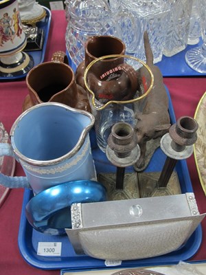 Lot 1300 - BOAC Ashtray, Lovatts jugs, brass candlesticks,...