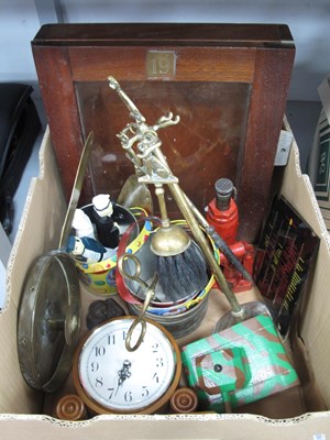 Lot 1481 - Table Top Display Case, mantle clock,...