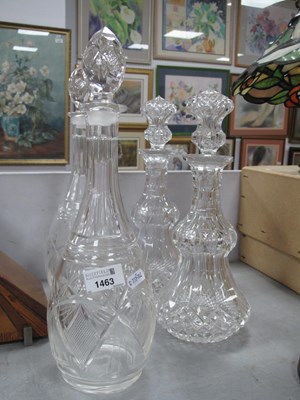 Lot 1463 - Two Pairs of Glass Decanters.