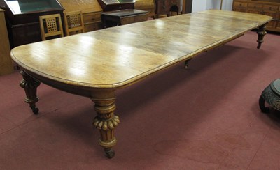 Lot 1482 - A XIX Century Pollard Oak Wind-Out Table, with...