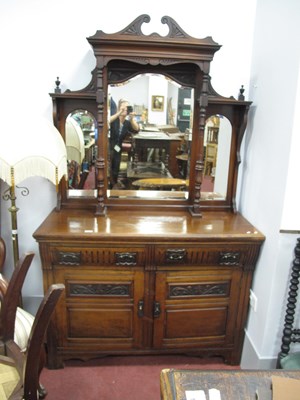 Lot 1565 - An Early XX Century Walnut mirror back...