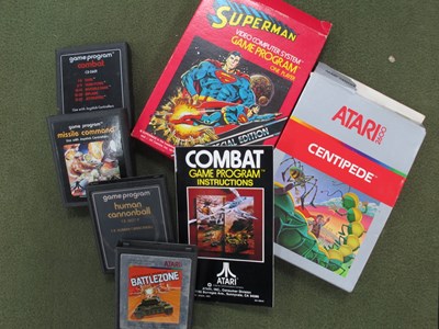 Lot 398 - Six Atari CX2600 video games cartridges to...