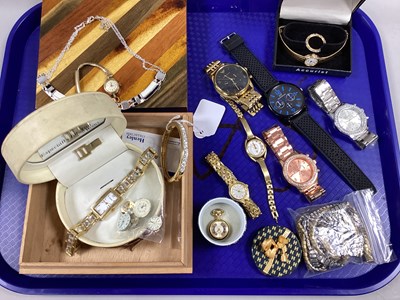 Lot 150 - Modern Ladies and Gent's Wristwatches, gilt...