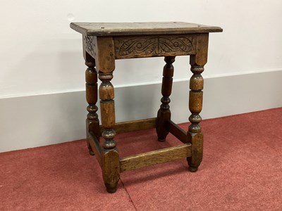 Lot 1504 - XVII Century and Later Joined Oak Joint Stool,...