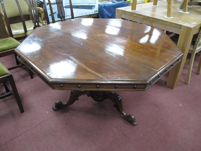 Lot 1586 - XIX Century Oak Octagonal Shaped Table, frieze...