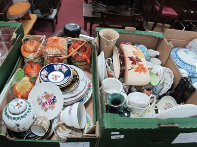 Lot 1058 - Cottage ware teapot and three lidded jars,...