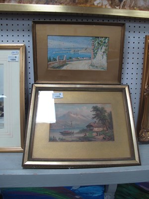 Lot 1505 - Mediterranean Harbour Scene, watercolour circa...