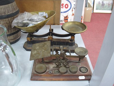 Lot 1473 - Brass Letter Scales on Mahogany Base, housing...