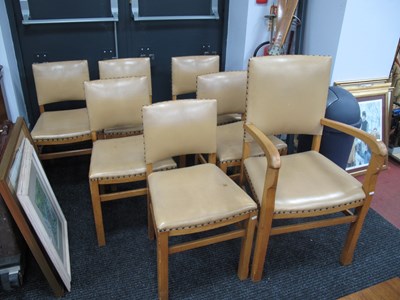 Lot 1591 - Set of Seven Oak Chairs (one carver, six...