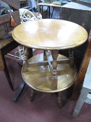 Lot 1581 - Two Oak Circular Coffee Tables, on turned and...