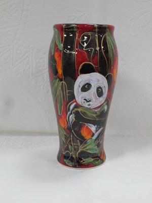 Lot 1278 - Anita Harris 'Panda Bella' Vase, gold signed,...