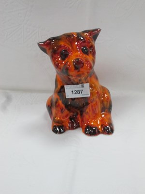 Lot 1287 - Anita Harris Sitting Westie Dog, gold signed,...