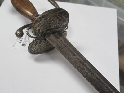 Lot 277 - Early rapier, highly decorated pommel knuckle...