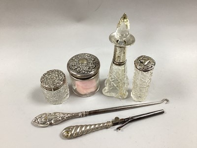 Lot 16 - Three Hallmarked Silver Lidded Dressing Table...