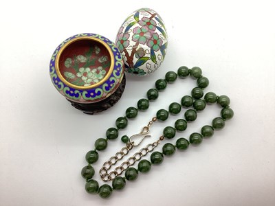 Lot 84 - Jade Colour Polished Bead Necklace, together...