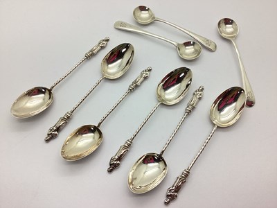 Lot 8 - A Set of Six Hallmarked Silver Apostle Coffee...