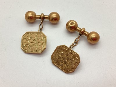 Lot 54 - A Pair of 9ct Rose Gold Cufflinks, the...