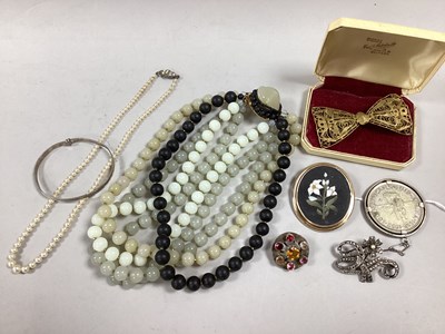 Lot 94 - A Vintage Five Row Bead Necklace, a XIX...