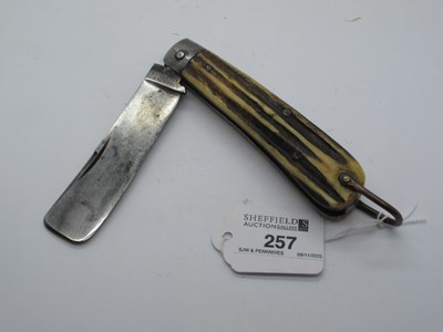 Lot 257 - Sailors knife, hunter of Sheffield, stag...