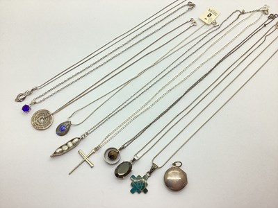 Lot 70 - Modern Pendants on Chains, including single...