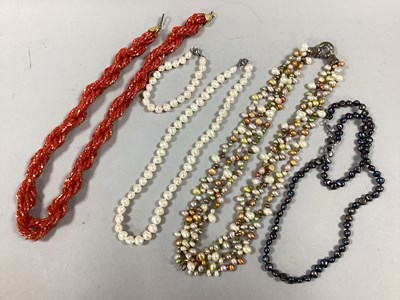 Lot 88 - Modern Fresh Water Pearl Necklaces, etc.