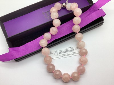 Lot 73 - AAA Galilea Rose Quartz Large Bead Necklace,...