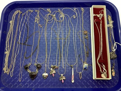 Lot 109 - An Assortment of "925" and Other Necklaces, to...