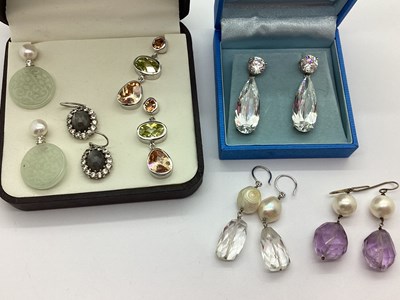 Lot 82 - Modern "925" Earrings, including D.Joy 925...