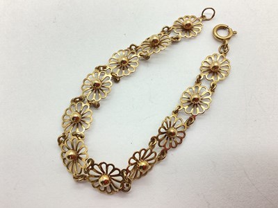 Lot 52 - A 9ct Gold Openwork Bracelet, of stylised...