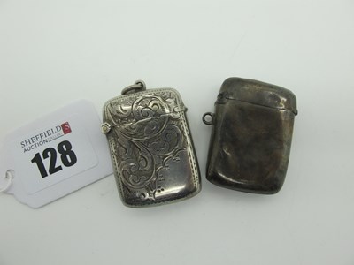 Lot 128 - Two Hallmarked Silver Vesta Cases, each with...