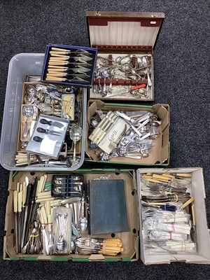 Lot 136 - A Large Mixed Lot of Assorted Cutlery,...