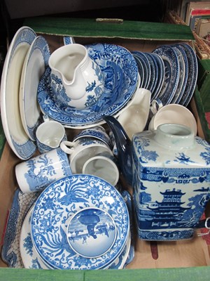 Lot 1090 - Blue and white ceramics to include a large...